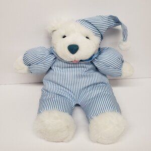 Kelly Trading 11.5" Blue White Striped Teddy Bear Hat Plush